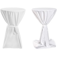 TexDeko TexDeko® Stehtischhusse Premium Weiß Ø 100cm mit Schleifenband