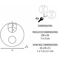 Master Lock Vorhängeschloss 2-Disk aus Edelstahl (70mm) M40e