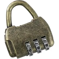 HMF Vintage Deko Zahlenschloss Vorhängeschloss, 3-Stellig, Gold