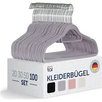 Blumtal 100 Stück Kleiderbügel platzsparend mit Samtbezug - Rutschfeste