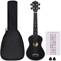 VidaXL Sopran-Ukulele-Set mit Tasche für Kinder Schwarz 23"