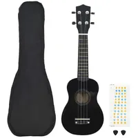 VidaXL Sopran-Ukulele-Set mit Tasche für Kinder Schwarz 21"