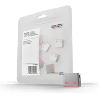 LINDY USB Port Locker 10 Stück, Notebook Security, Pink