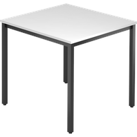 Hammerbacher Konferenztisch VDQ08 weiß quadratisch, Vierkantrohr schwarz, 80,0 x