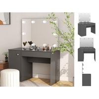 VidaXL Schminktisch mit LED-Beleuchtung 110x55x145 cm MDF Grau