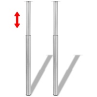 VidaXL 2 x Teleskopfuß Stützfuß Tischbein Nickel gebürstet 710mm-1100mm