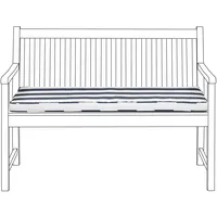 Beliani Sitzbankpolster, Blau Textil, 112x5x54 cm Outdoor-Kissen, Bankauflagen