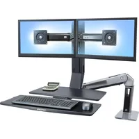 Ergotron WorkFit-A, Dual, mit Arbeitsfläche+ (Tisch, 24"), Monitor Halterung,