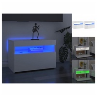 VidaXL TV-Schränke mit LED-Leuchten 2 Stk. Hochglanz-Weiß 60x35x40 cm