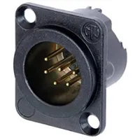 Neutrik NC6MD-LX-B-CON XLR-Steckverbinder Flanschstecker, Kontakte gerade Polzahl: 6 Schwarz