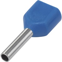 TRU Components 1091316 Zwillings-Aderendhülse 0.75 mm2 Teilisoliert Hellblau 100