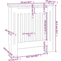 VidaXL MDF Heizkörperverkleidung Schwarz 78 cm
