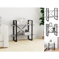 VidaXL Bücherregal 2 Fächer Betongrau 80x30x70 cm Holzwerkstoff