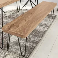 FineBuy Sitzbank HARLEM Braun 160 x 45 x 40