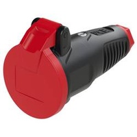 PCE 2512-sr Schutzkontaktkupplung Gummi, Kunststoff 230 V Schwarz, Rot