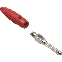 TRU Components Büschelstecker Stecker, gerade, Elektronikkabel + Stecker, Rot