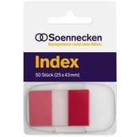 SOENNECKEN Haftstreifen Index 5821 25x43mm 50Streifen Spender rot