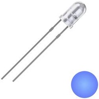 Quadrios LED, bedrahtet Blau Rund 3 mm 2500 mcd,