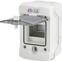 ETI Aufputz-Feuchtraum-Kleinverteiler 4 TE grau mit Tür, IP 65