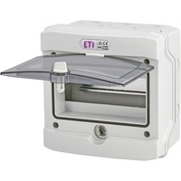 ETI Aufputz-Feuchtraum-Kleinverteiler 8 TE grau mit Tür, IP 66