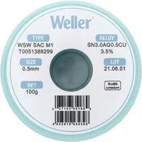 Weller WSW SAC M1 Lötzinn, bleifrei Spule Sn3,0Ag0,5Cu 100
