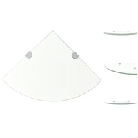 VidaXL Eckregale 2 Stk. mit Verchromten Halterungen Glas Transparent
