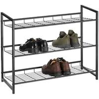 CARO-Möbel Schuhregal Schwarz, Metall Mode, cm Garderobe, Schuhaufbewahrung, Schuhregale