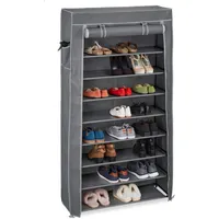 Relaxdays Schuhschrank Stoff, 9 Fächer, 36 Paar Schuhe, abnehmbarer