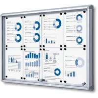 Showdown® Displays Schaukasten SL B1 silber 8x DIN A4