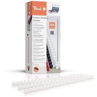 Peach PB412-01 12 mm, weiß, 21 Ringe, 100 Stück