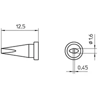 Weller LT ASL Lötspitze Meißelform Spitzen-Größe 0.45mm Spitzen-Länge 13mm