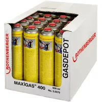 Rothenberger Maxigas 400-Gaskartusche, 600Ml, Gewinde-Anschluss