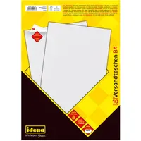 IDENA Versandtaschen ohne Fenster, haftklebend, 100g/m2 Weiß B4, 10