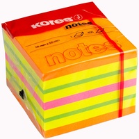KORES N48460 Haftnotizen Würfel, 50 x 50 mm, neonfarben,