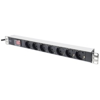 Digitus DN-19 PDU-7S 19 Zoll Netzwerkschrank-Steckdosenleiste Schutzkontaktsteckdose mit Schalter