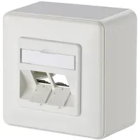 Metz Keystone Anschlussdose AP 2 Port unbestückt reinweiß
