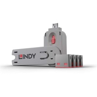 Lindy Port Schloss USB-Lock + Key 4er Set Rosa