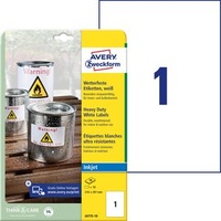 Avery Zweckform Folienetiketten, A4, wetterfest, weiß, 10 Blatt (10