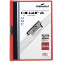 Durable Duraclip 30 Klemmmappe, A4, rot/transparent (220003)
