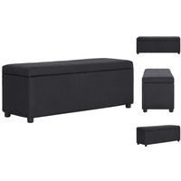 VidaXL Bank mit Staufach 116 cm Schwarz Polyester