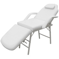 VidaXL Kosmetikstuhl Tragbar Kunstleder 185×78×76 cm Weiß