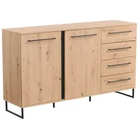 Homestyle4u Sideboard 159 x 92,5 x 42 cm Eiche