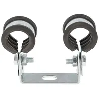 Tecuro - Doppel-Rohrschelle ø 15 mm, mit Schallschutzeinlage, verzinkt