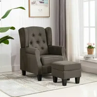 VidaXL Sessel mit Fußhocker Taupe Stoff