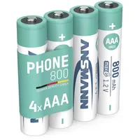 Ansmann Telefon Akku AAA, 4 Stück, 800mAh 1,2V, DECT