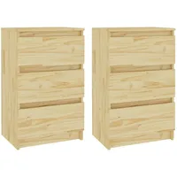 VidaXL Nachttische 2 Stk. 40x29,5x64 cm Massivholz Kiefer