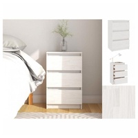 VidaXL Nachtschrank Weiß 40x29,5x64 cm Massivholz Kiefer