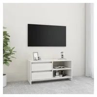 VidaXL TV-Schrank Weiß 80x31x39 cm Massivholz Kiefer