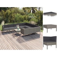 VidaXL Garten-Lounge-Set 11-tlg. grau