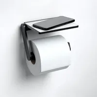 Keuco Plan Black Selection Toilettenpapierhalter mit Ablage, offene Form,